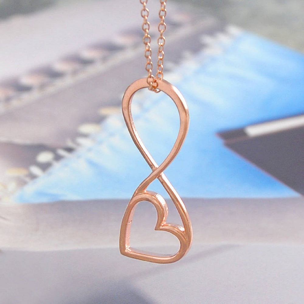 Sterling Silver Gold Outline Heart Pendant Necklace