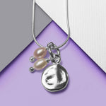 Organic Round Silver Pearl Drop Earrings - Otis Jaxon Silver Jewellery