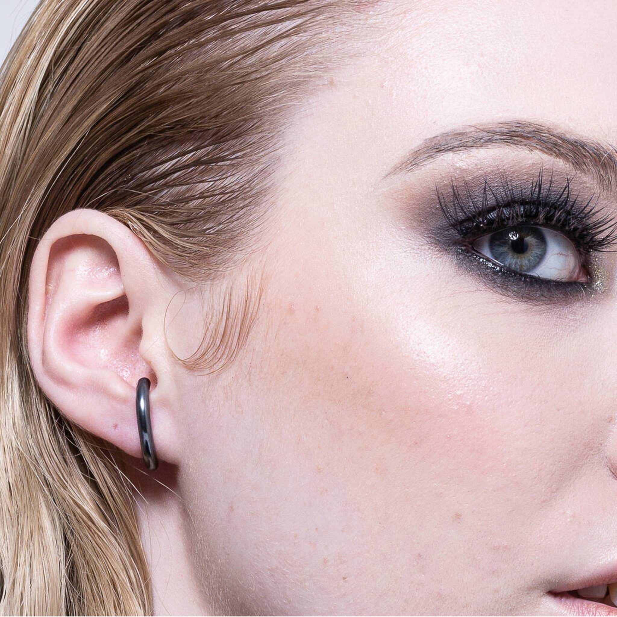 Oxidised Silver Curved Bar Stud Earrings – Otis Jaxon Silver Jewellery