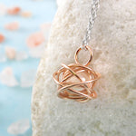 Caged Pearl Rose Gold Chain Necklace - Otis Jaxon Silver Jewellery