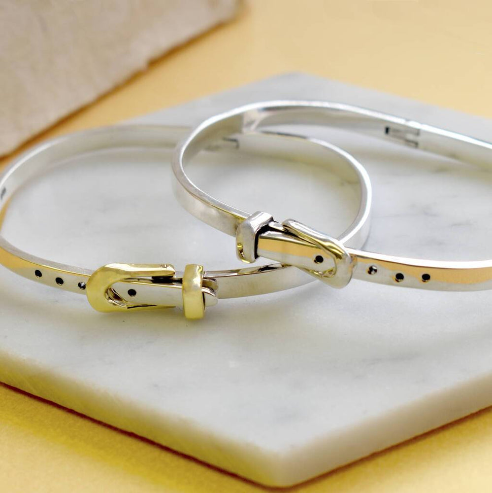 Belt Gold and Silver Bangle - Otis Jaxon Silver Jewellery