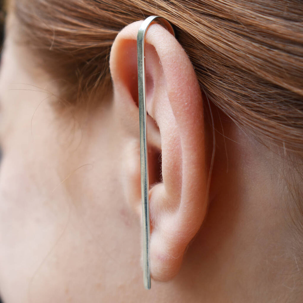 Silver Stud Bar Earring Ear Cuff - Otis Jaxon Silver Jewellery