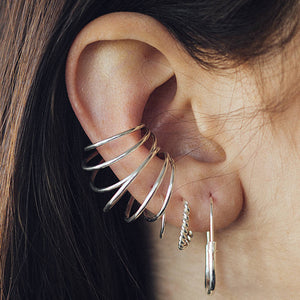 Triple Bar Ear Cuff Sterling Silver Earring - Otis Jaxon Silver Jewellery
