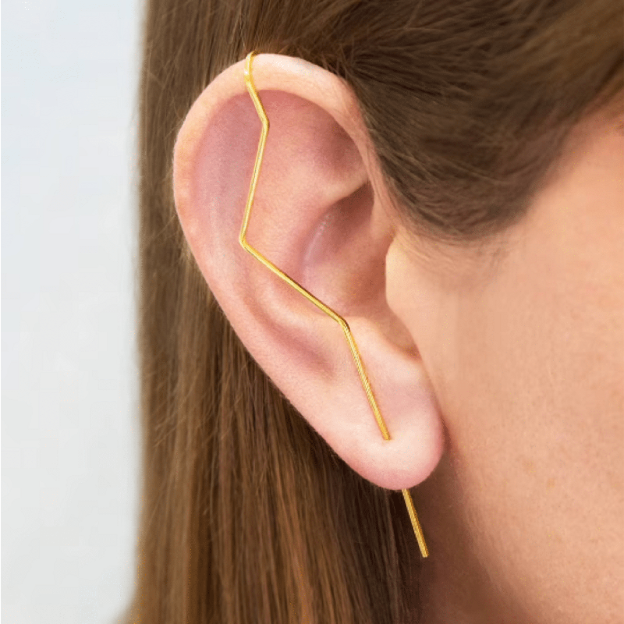 Zig Zag Gold Plated Silver Drop Earpin Earrings – Otis Jaxon