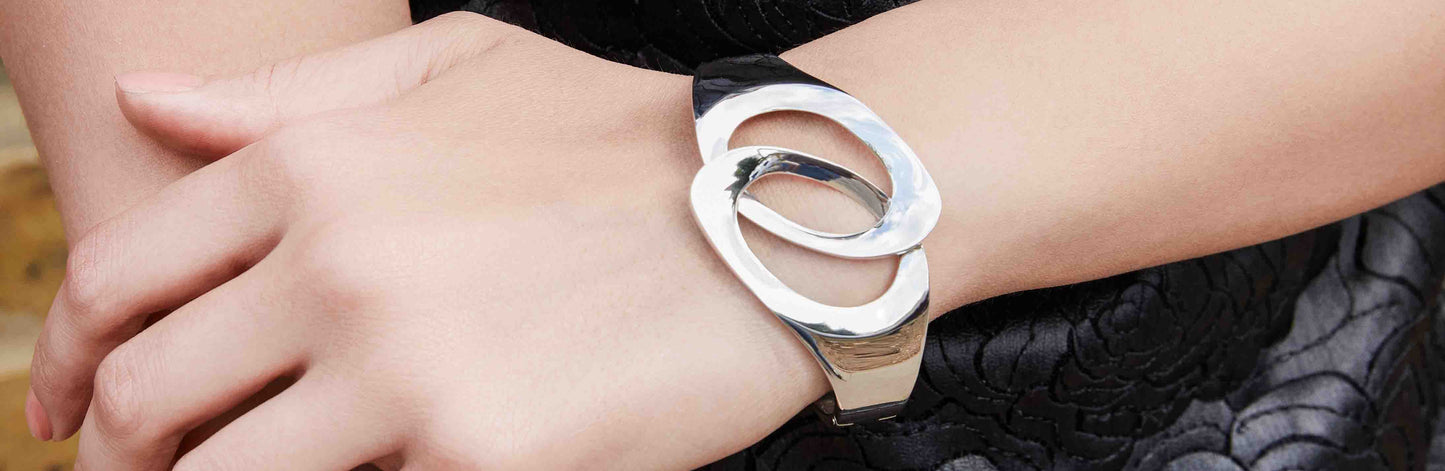 Chunky Silver Bangles