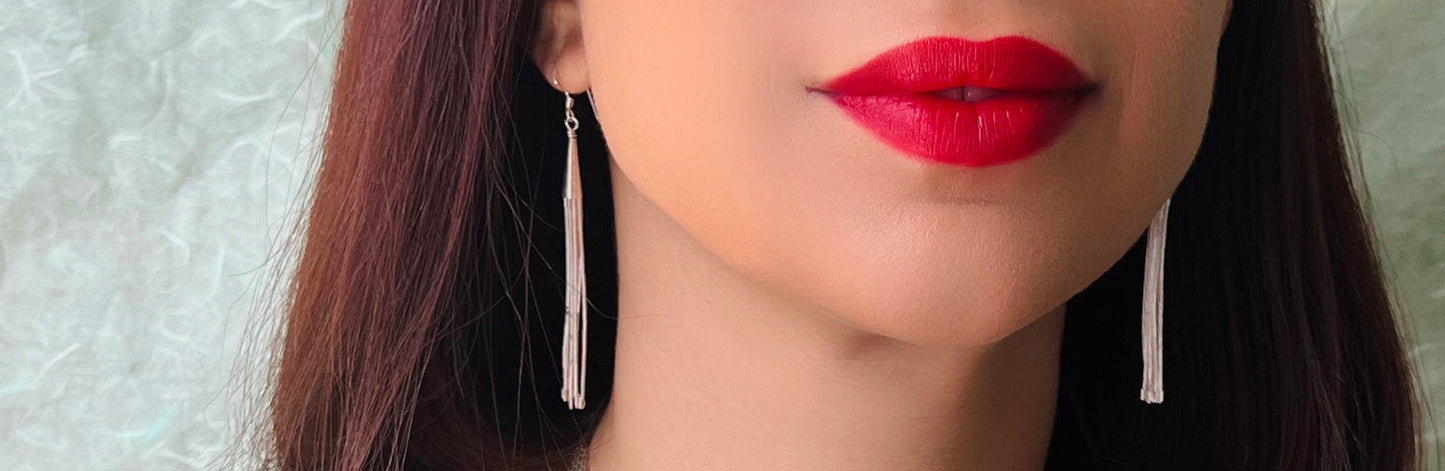 Liquid Silver Earrings - Feminine, Delicate, and Flowing