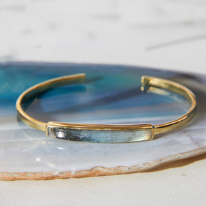 Labradorite 18kt Gold plated Silver Adjustable Bangle