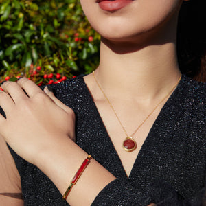 Carnelian Sterling Silver Adjustable Gemstone Bangle