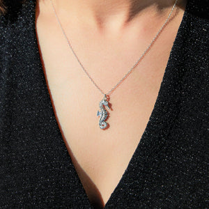 Silver Seahorse Pendant Necklace