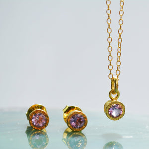 Amethyst February Birthstone Rose Gold Jewellery Set