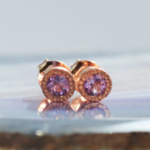 Amethyst February Birthstone Rose Gold Jewellery Set