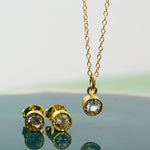 Aquamarine March Birthstone Gold Jewellery Set