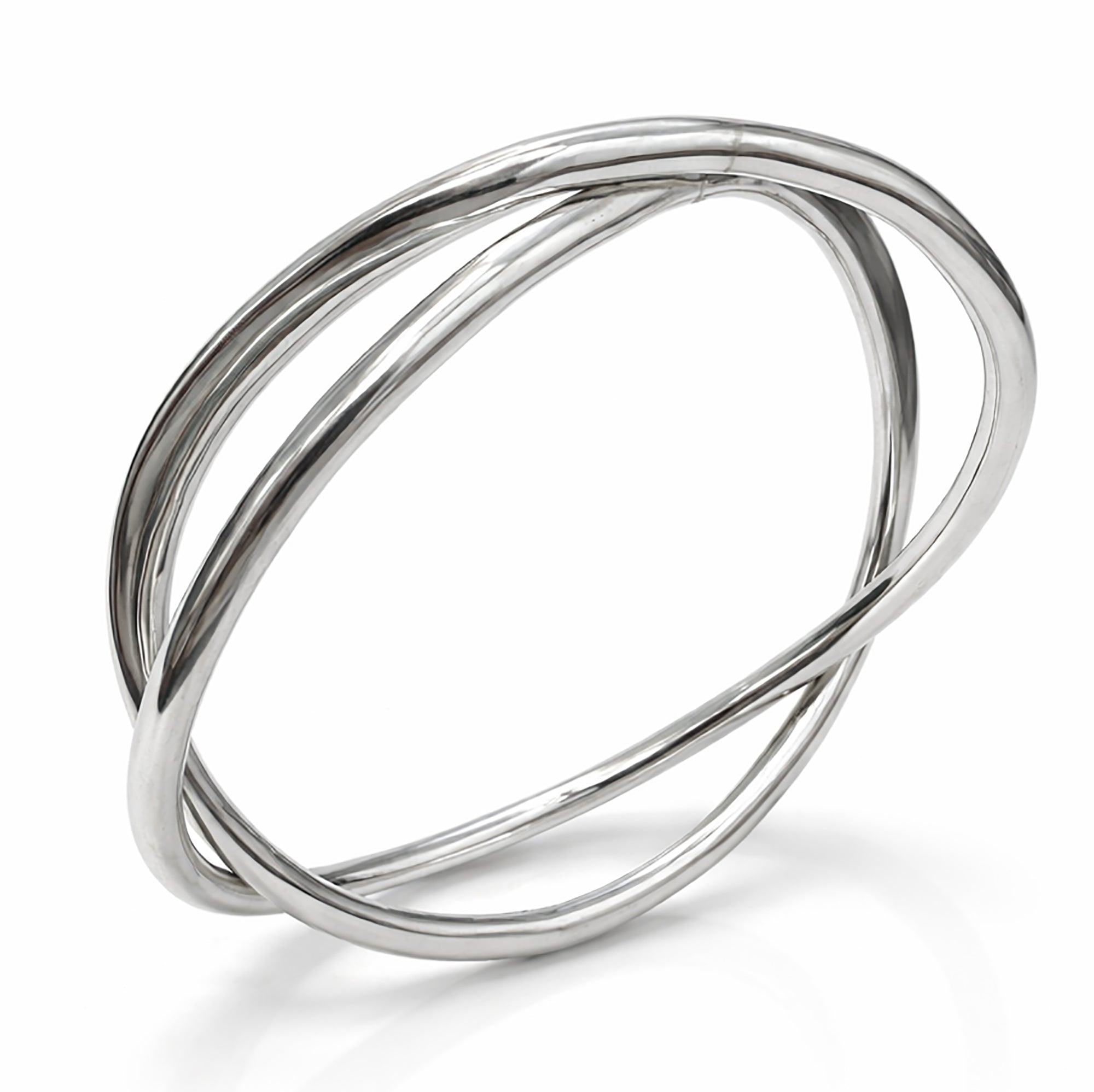 Interlocking Twin Sterling Silver Bangle Bracelet – Otis Jaxon