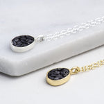 Crushed Diamond Gold And Silver Birthstone Necklaces