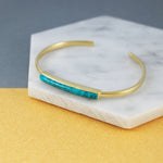 Turquoise December Birthstone Gold plated Silver Bangle