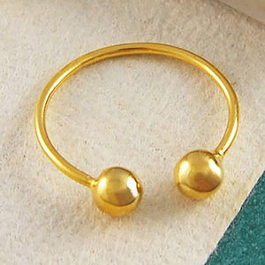 Double Ball Adjustable Silver And Gold Ring