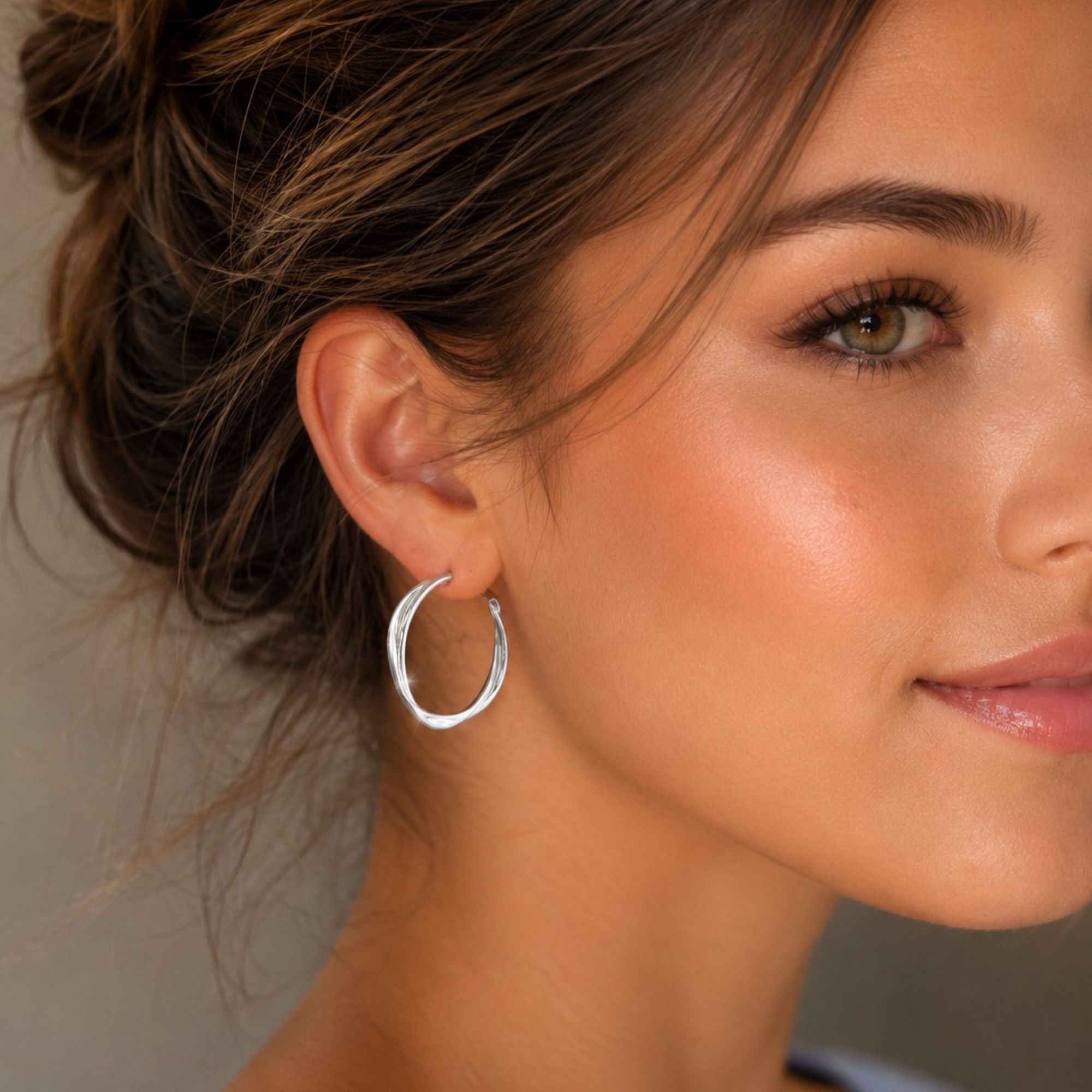Twisted Sterling Silver Hoop Earrings – Otis Jaxon Silver Jewellery