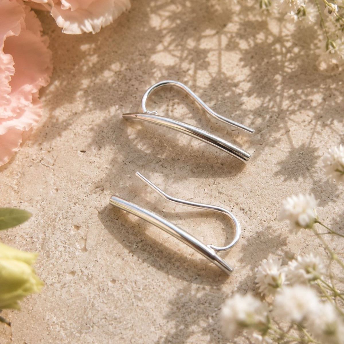 Sterling Silver Curved Bar Stud Earrings – Otis Jaxon Silver Jewellery