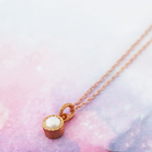 Freshwater White Pearl June Birthstone Rose Gold Pendant