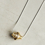 Gold and Rose Gold Coiled Silver Wire Necklace