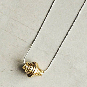 Gold Coil Drop Charm Earrings