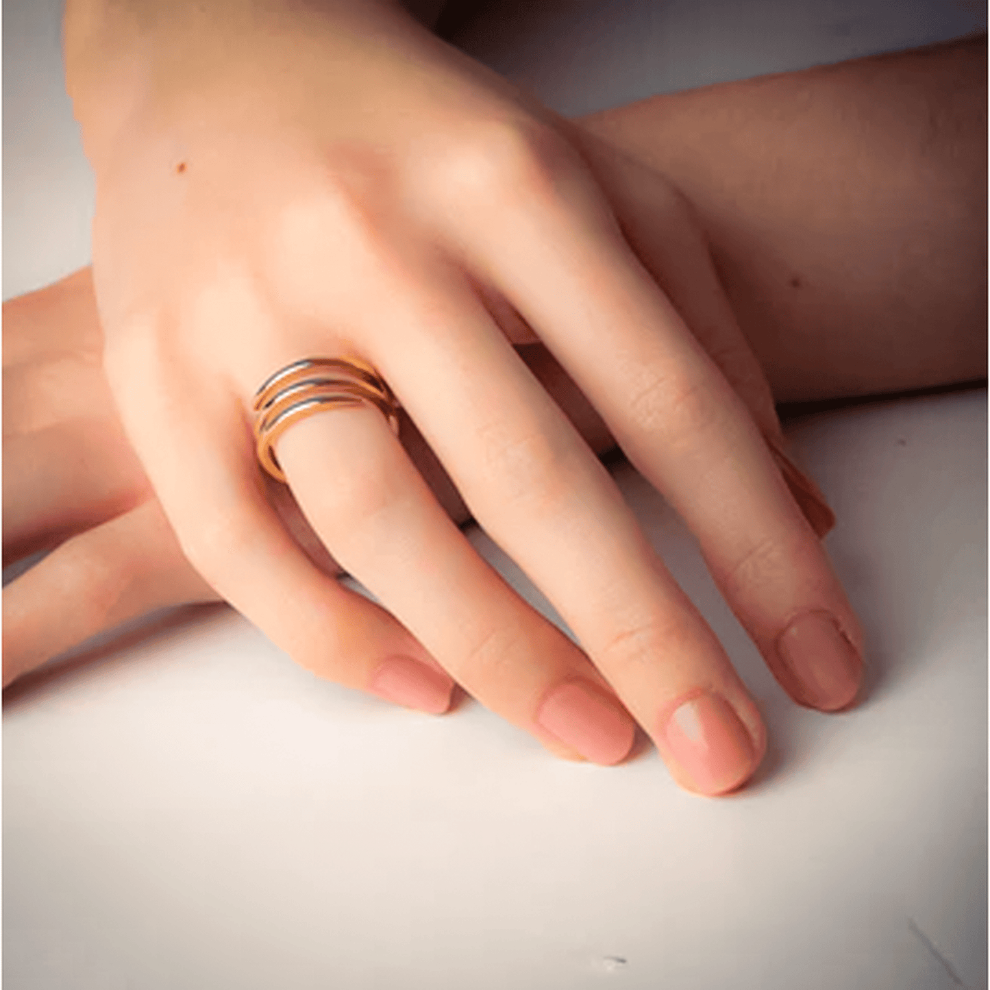 Minimalist Gold Plated Silver Corkscrew Ring