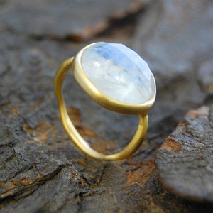 Moonstone Gold plated Sterling Silver Gemstone Ring