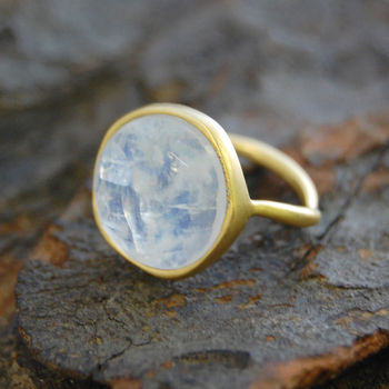 Moonstone Gold plated Sterling Silver Gemstone Ring