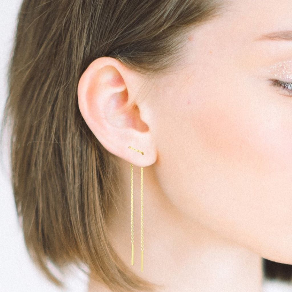 Long Drop Sterling Silver Chain Threader Earrings – Otis Jaxon
