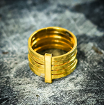 Gold Five Band Stacking Ring
