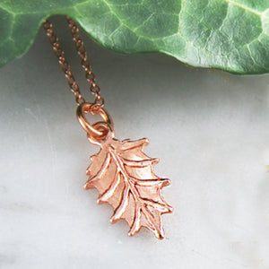 Rose Gold Holly Christmas Pendant Necklace