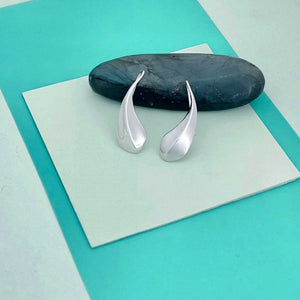 Angular Teardrop Sterling Silver Earrings