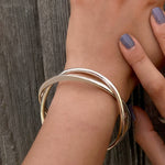 Chunky Solid Sterling Silver Infinity Bangle