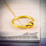 Gold Love Knot Promise Ring for Women