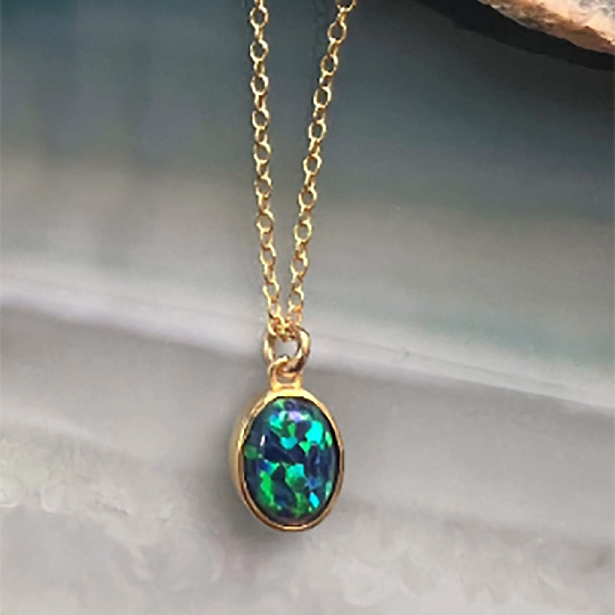 Black Opal Rose Gold October Birthstone Jewellery Set – Otis Jaxon