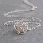 Sterling Silver Caged Freshwater Pearl Necklace