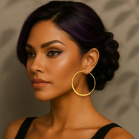 Large Hammered Gold Hoop Earrings