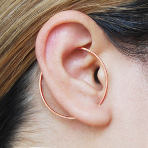 Hoop Rose Gold Plated Silver Ear Cuffs