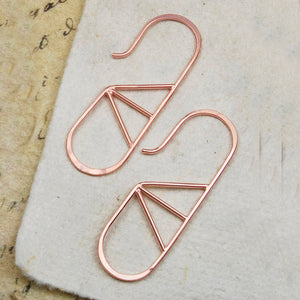 Geometric Oval Wire Yellow Gold/Rose Gold Hoop Earrings