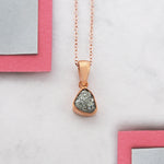 Rough Diamond April Birthstone Gold Necklace