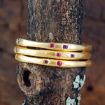 Ruby and Amethyst Gemstone Stacking Ring