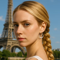 Tapered Sterling Silver Hoop Earrings