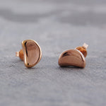 Bean Rose Gold Plated Sterling Silver Stud Earrings