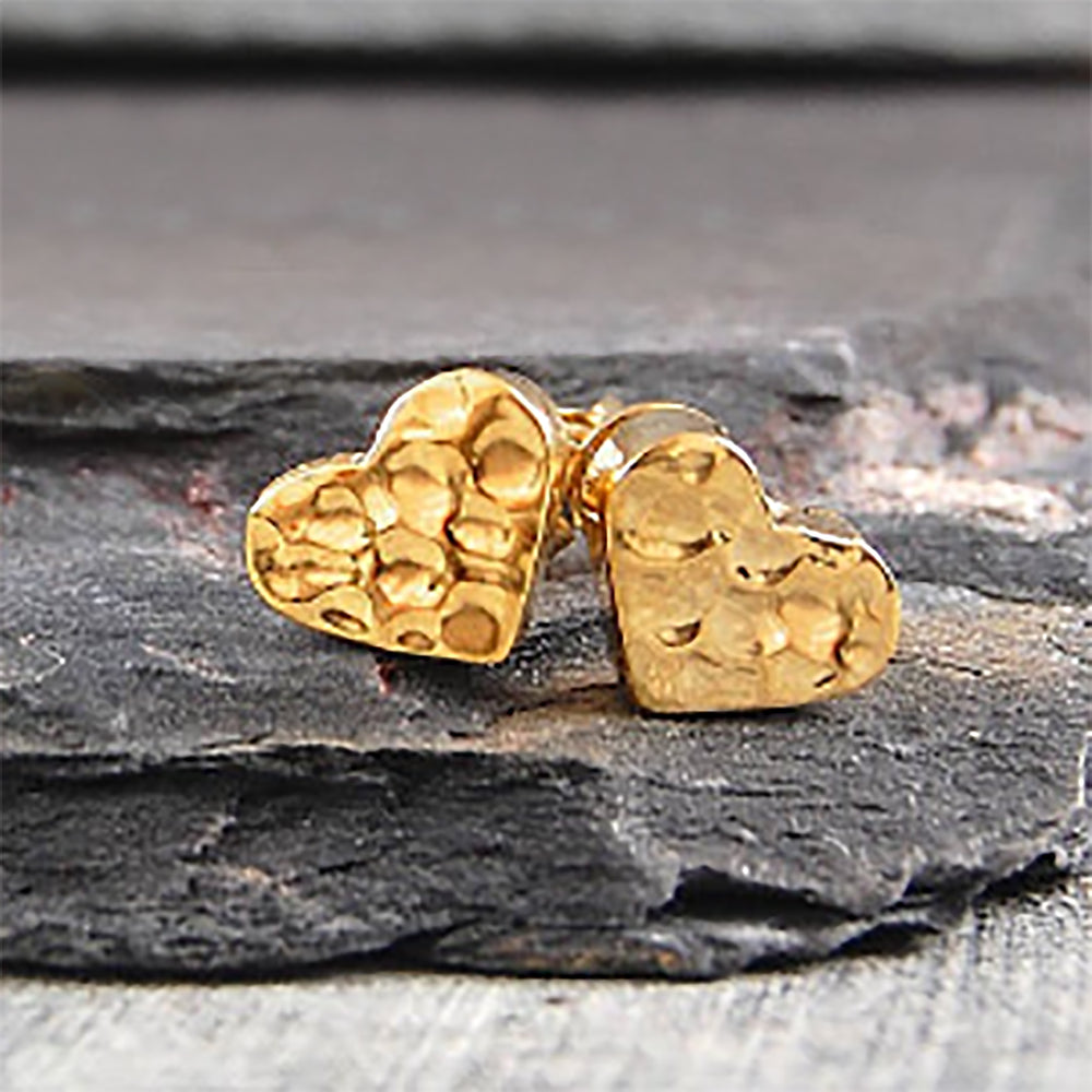 Heart 18kt Gold plated Silver Small Stud Earrings