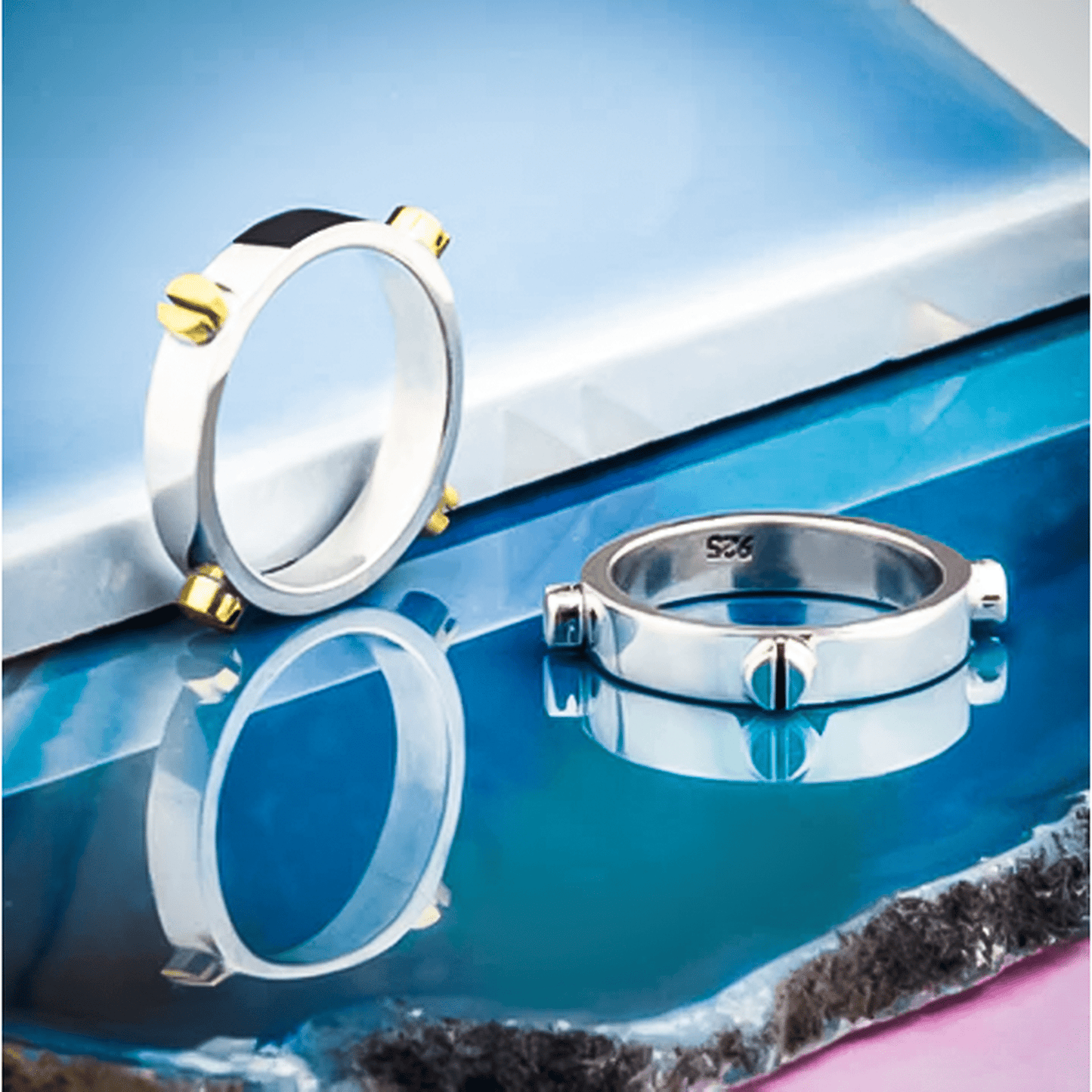 Sterling Silver Screw Ring for Women