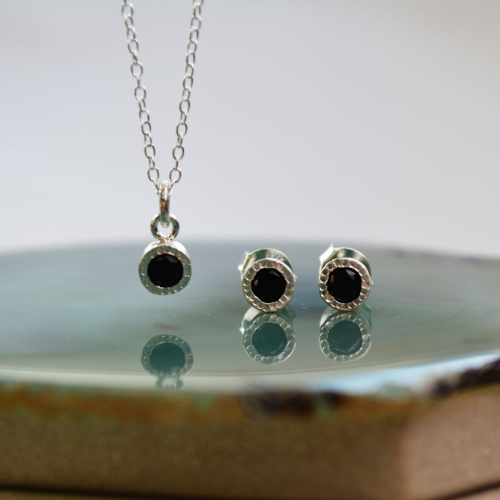 Spinel Sterling Silver Jewellery Set