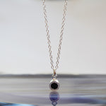 Black Spinel Sterling Silver Pendant Necklace
