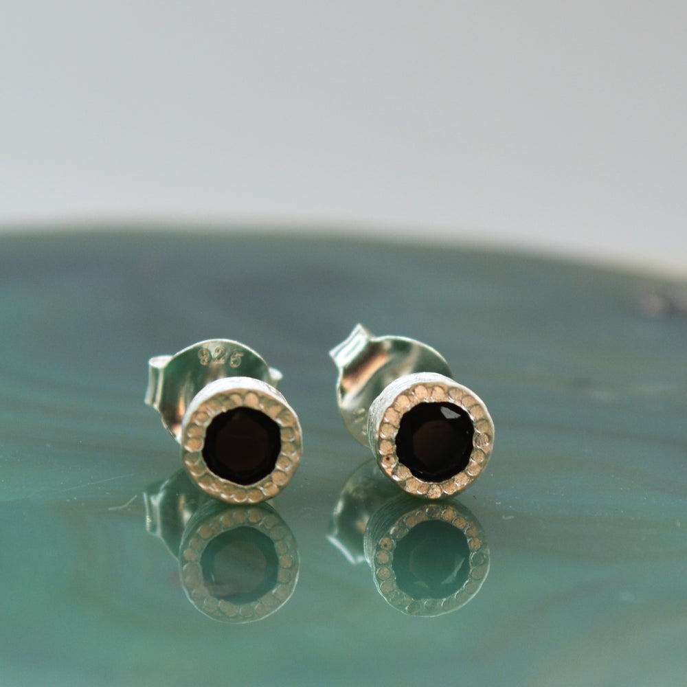 Spinel Sterling Silver Small Stud Earrings