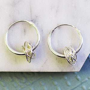 Nest Sterling Silver Huggie Hoop Earrings