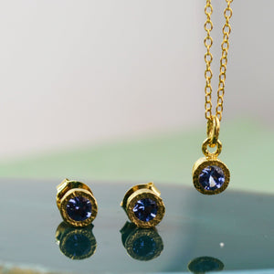 Tanzanite Gold December Birthstone Jewellery Set